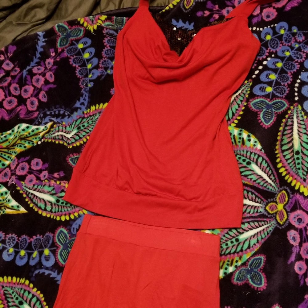 Red 2 piece dress